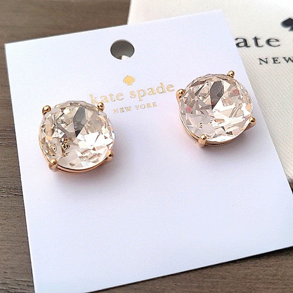 Kate Spade Gold and Clear Crystal Earrings